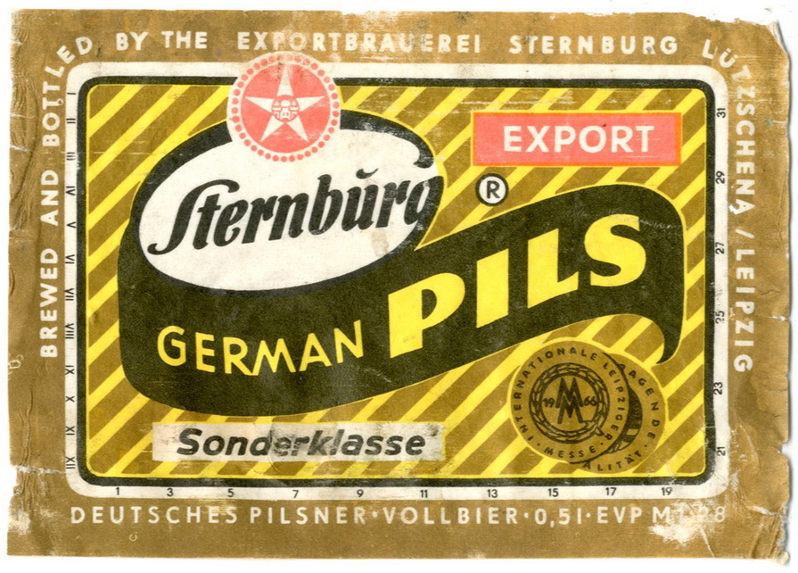 Etikett für Bier: "Sternburg German Pils" (Haus der Geschichte Wittenberg RR-F)