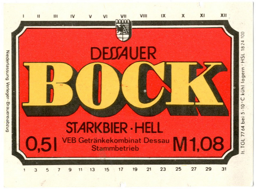 Etikett für: Dessauer Bock (Haus der Geschichte Wittenberg RR-F)