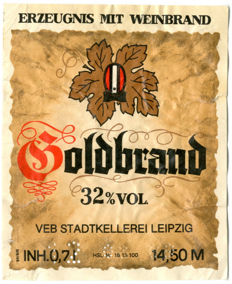 Etikett für: "Goldbrand" (Haus der Geschichte Wittenberg RR-F)