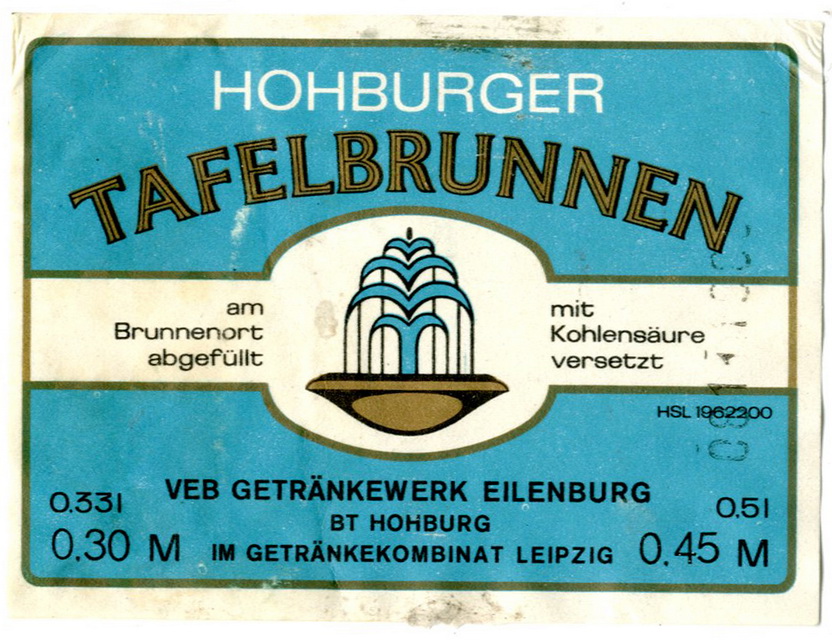 Etikett für: "Hohburger Tafelbrunnen" (Haus der Geschichte Wittenberg RR-F)