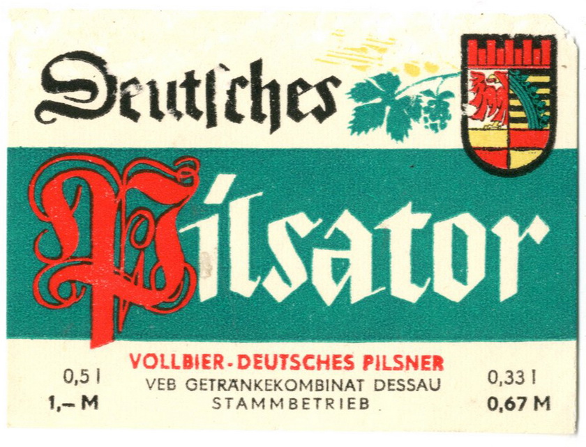 Etikett für: "Deutsches Pilsator" (Haus der Geschichte Wittenberg RR-F)