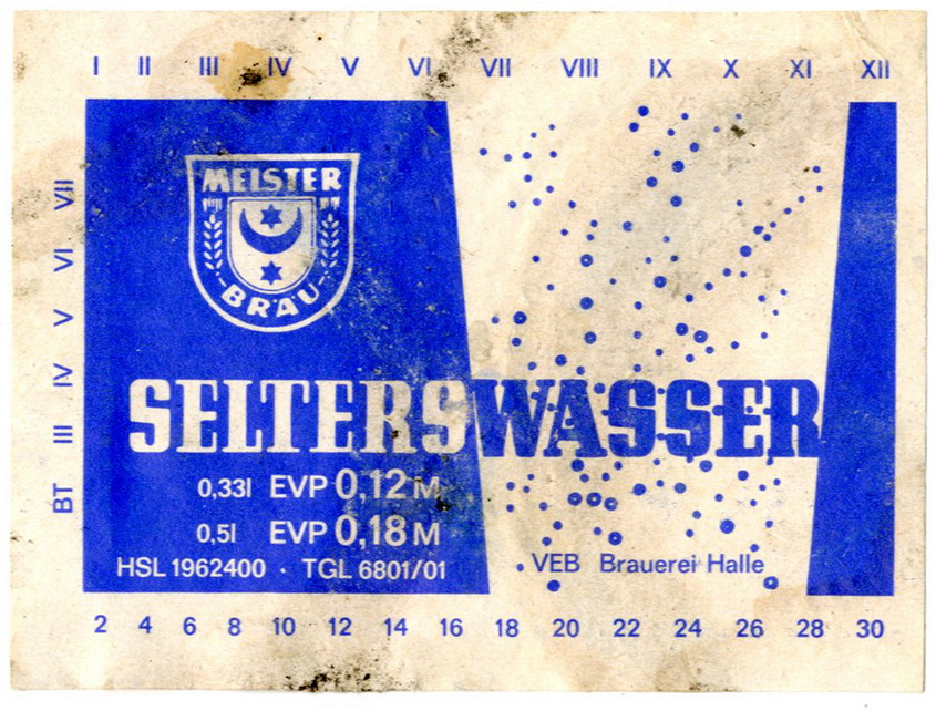 Etikett für: Meister Bräu - Selterswasser (Haus der Geschichte Wittenberg RR-F)