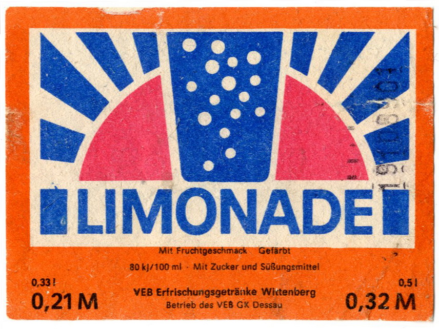 Etikett für: Limonade (Haus der Geschichte Wittenberg RR-F)