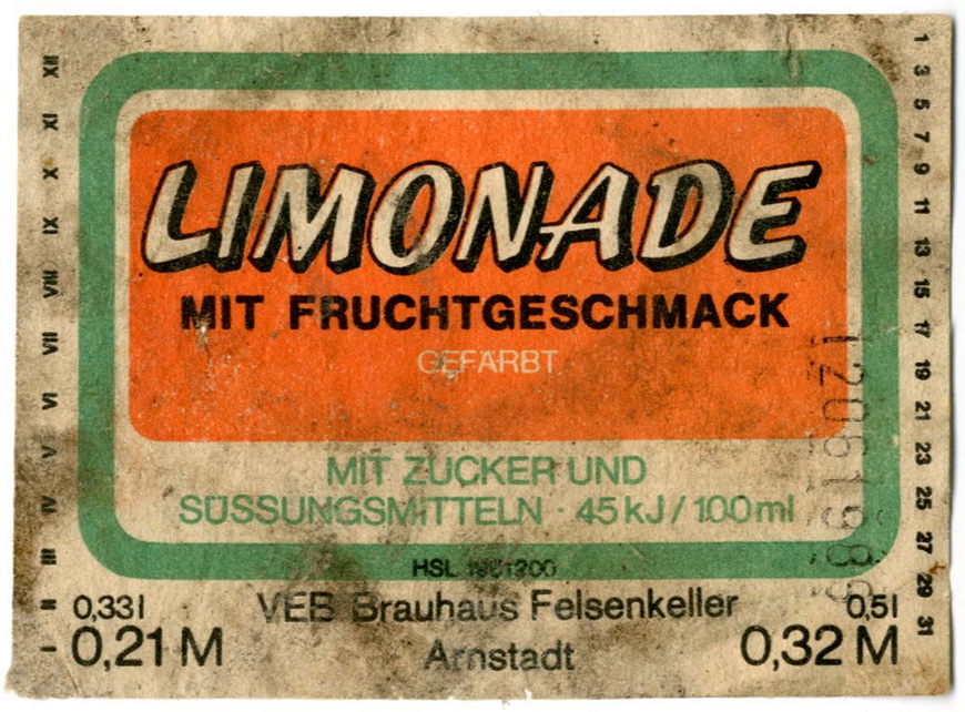 Etikett für : Limonade (Haus der Geschichte Wittenberg RR-F)