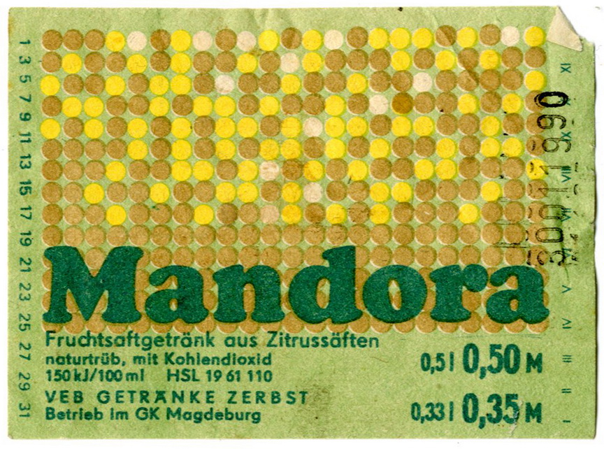 Etikett für : "Mandora" (Haus der Geschichte Wittenberg RR-F)
