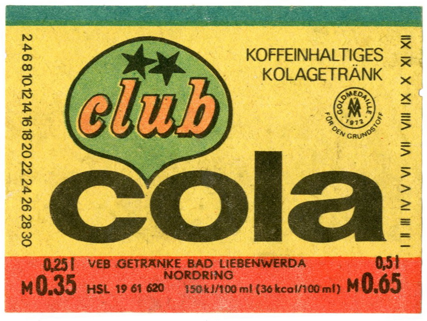 Etikett für : Club Cola (Haus der Geschichte Wittenberg RR-F)