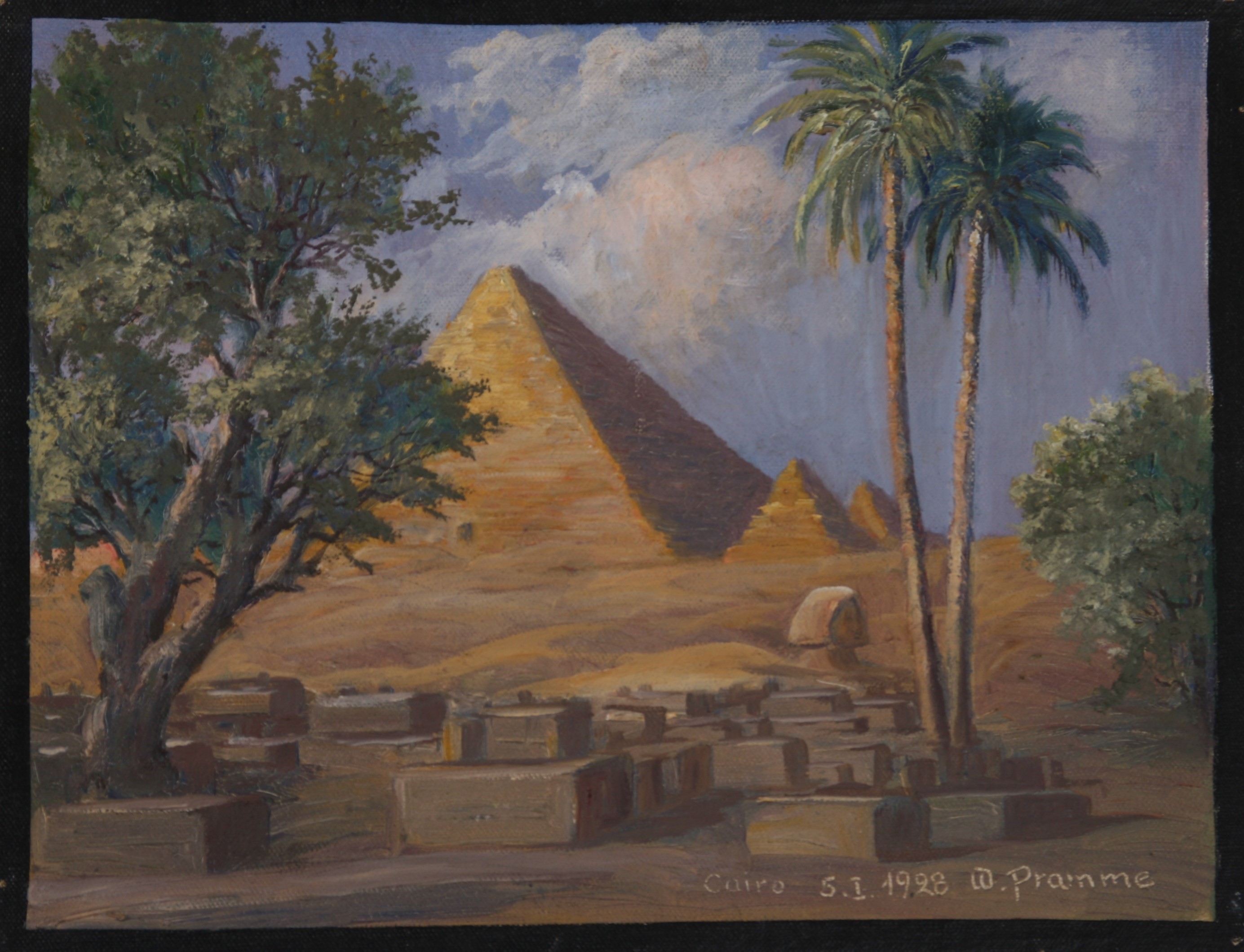 Pyramiden und Sphinx, Cairo 5.1.1928 (Harzmuseum Wernigerode CC BY-NC-SA)