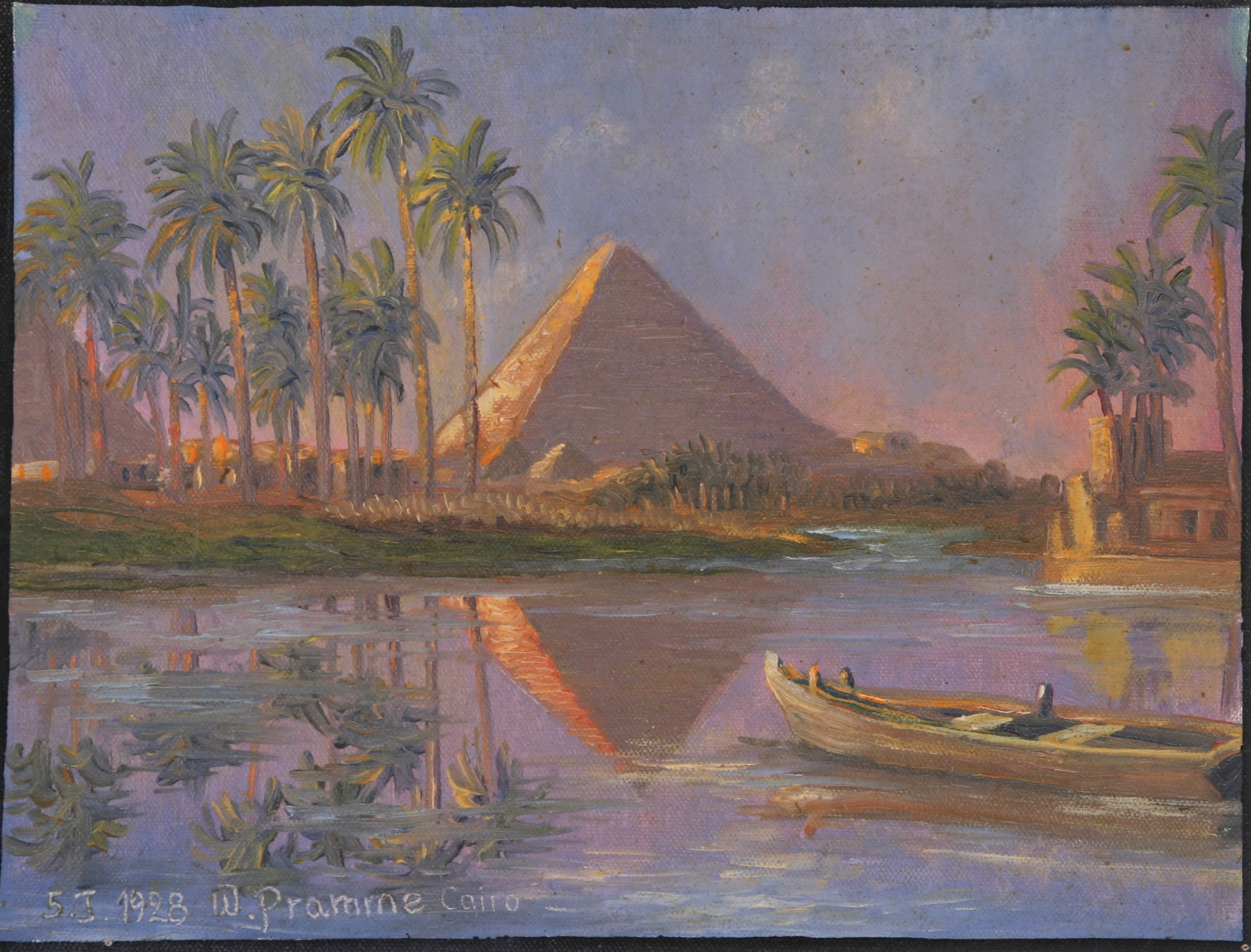 Pyramiden am Nil, Kairo 5.1.1928 (Harzmuseum Wernigerode CC BY-NC-SA)