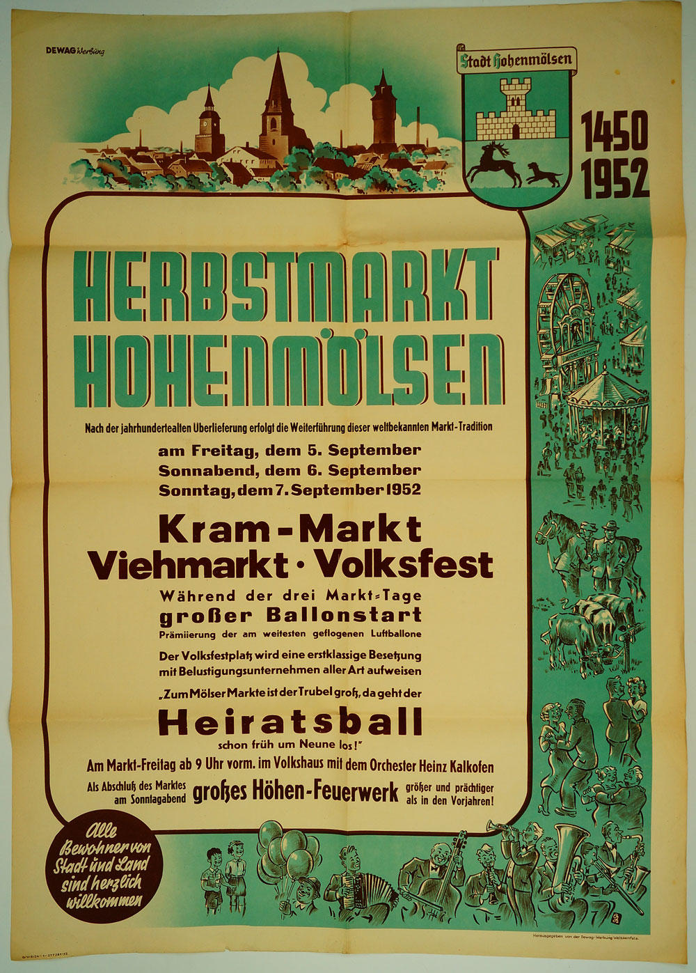 Herbstmarkt Hohenmölsen. 1952 (Museum Weißenfels CC BY-NC-SA)