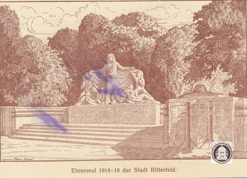 Ansichtskarte Bitterfeld - Kriegerdenkmal 1. Weltkrieg (Kreismuseum Bitterfeld RR-F)