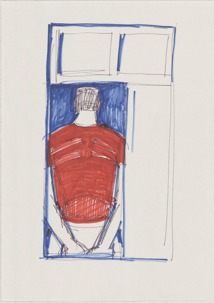 ohne Titel [Fensterbild - Mann in Rückansicht] (Kulturstiftung Sachsen-Anhalt CC BY-NC-SA)