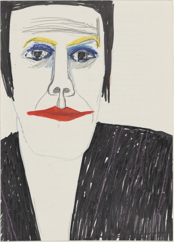ohne Titel [Porträtstudie - Frau mit roten Lippen] (Kulturstiftung Sachsen-Anhalt CC BY-NC-SA)