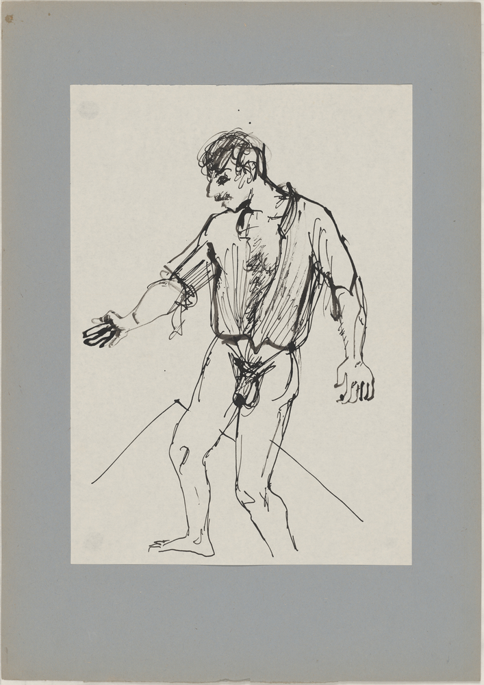 ohne Titel [Illustration - Nackter Mann, stehend] (Kulturstiftung Sachsen-Anhalt CC BY-NC-SA)