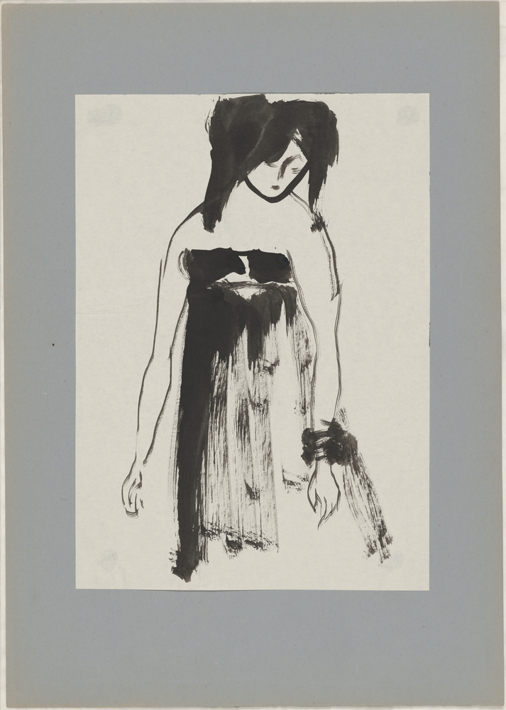 ohne Titel [Illustration - Mädchen mit Hand am Arm] (Kulturstiftung Sachsen-Anhalt CC BY-NC-SA)
