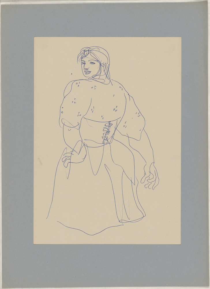 ohne Titel [Porträtstudie - Frau in folkloristischem Kleid] (Kulturstiftung Sachsen-Anhalt CC BY-NC-SA)