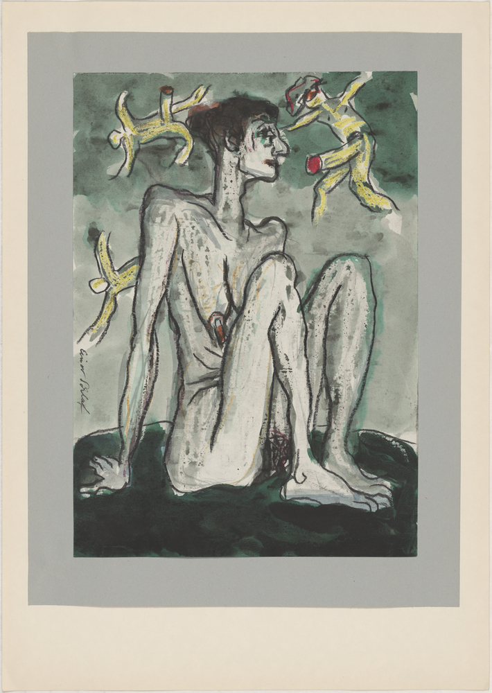 ohne Titel [Illustration - Nackte Frau in Landschaft mit Cupidi] (Kulturstiftung Sachsen-Anhalt CC BY-NC-SA)