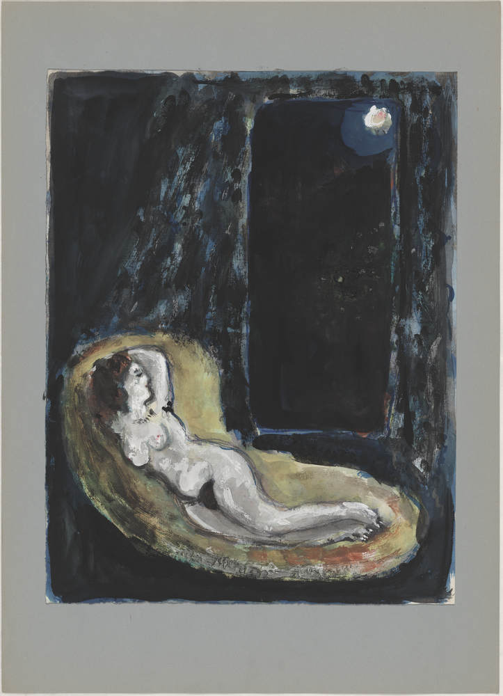 ohne Titel [Nackte auf Bett vor Fenster - "Guten Abend Frau Berghaus"] (Kulturstiftung Sachsen-Anhalt CC BY-NC-SA)