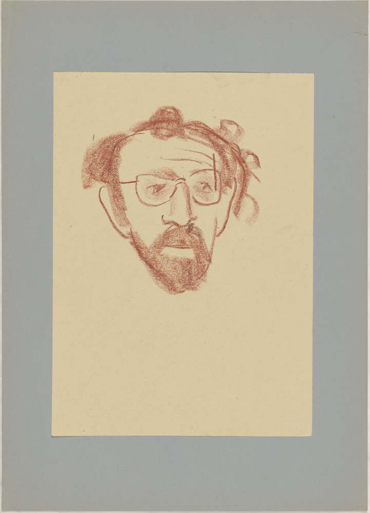 ohne Titel [Porträtstudie - Mann mit Brille und Bart in Braun] (Kulturstiftung Sachsen-Anhalt CC BY-NC-SA)