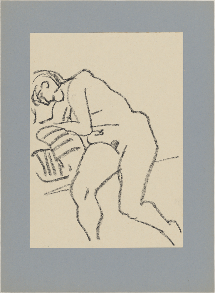 ohne Titel [Weiblicher Akt auf Bett mit Kissen] (Kulturstiftung Sachsen-Anhalt CC BY-NC-SA)