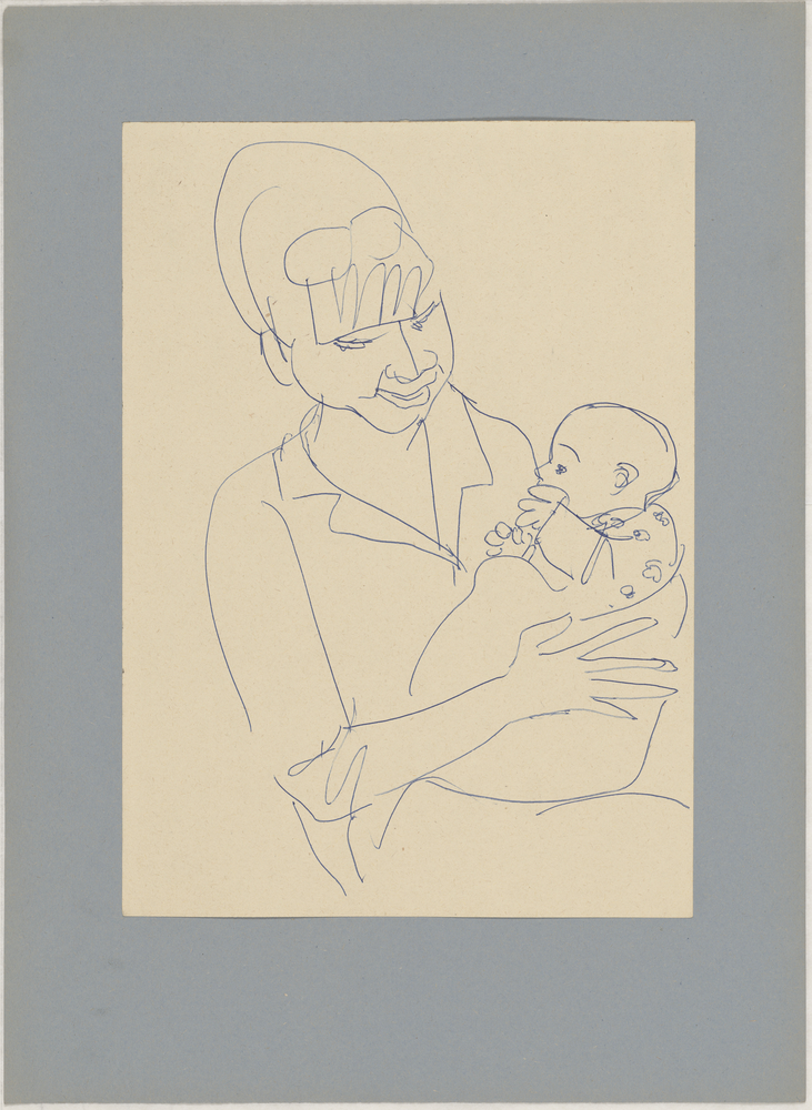 ohne Titel [Mutter mit Kind auf der Brust] (Kulturstiftung Sachsen-Anhalt CC BY-NC-SA)
