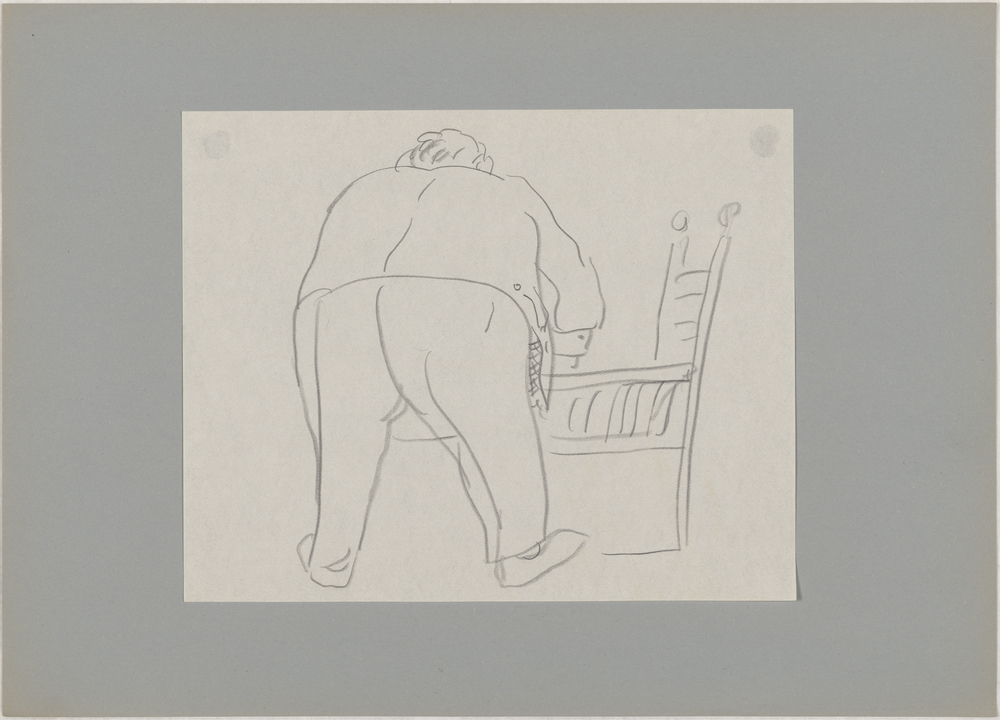 ohne Titel [Pragstudie - Älterer Mann von hinten an Stuhl] (Kulturstiftung Sachsen-Anhalt CC BY-NC-SA)