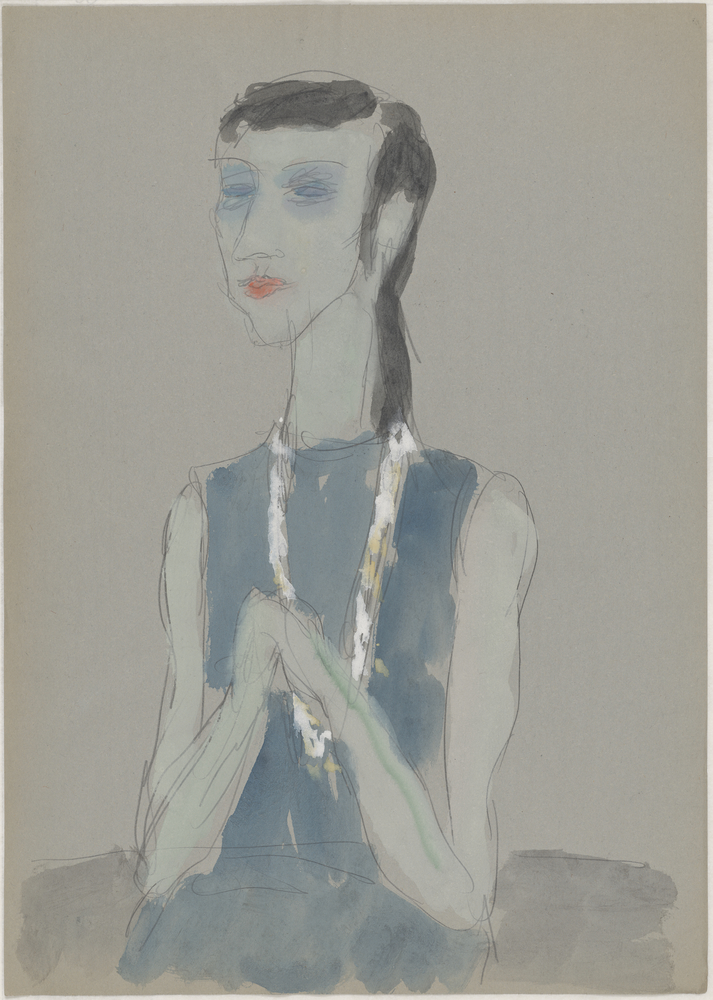 ohne Titel [Porträt einer jungen Frau in blauem Kleid] (Kulturstiftung Sachsen-Anhalt CC BY-NC-SA)