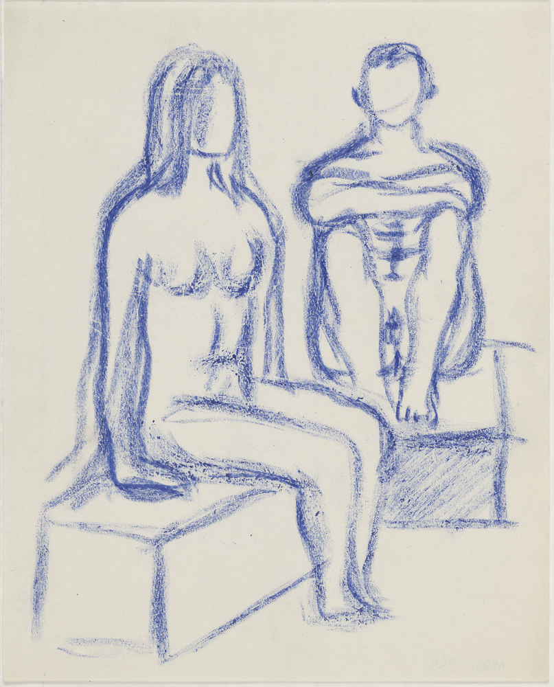 ohne Titel [Aktstudie - Frau und Mann, sitzend] (Kulturstiftung Sachsen-Anhalt CC BY-NC-SA)