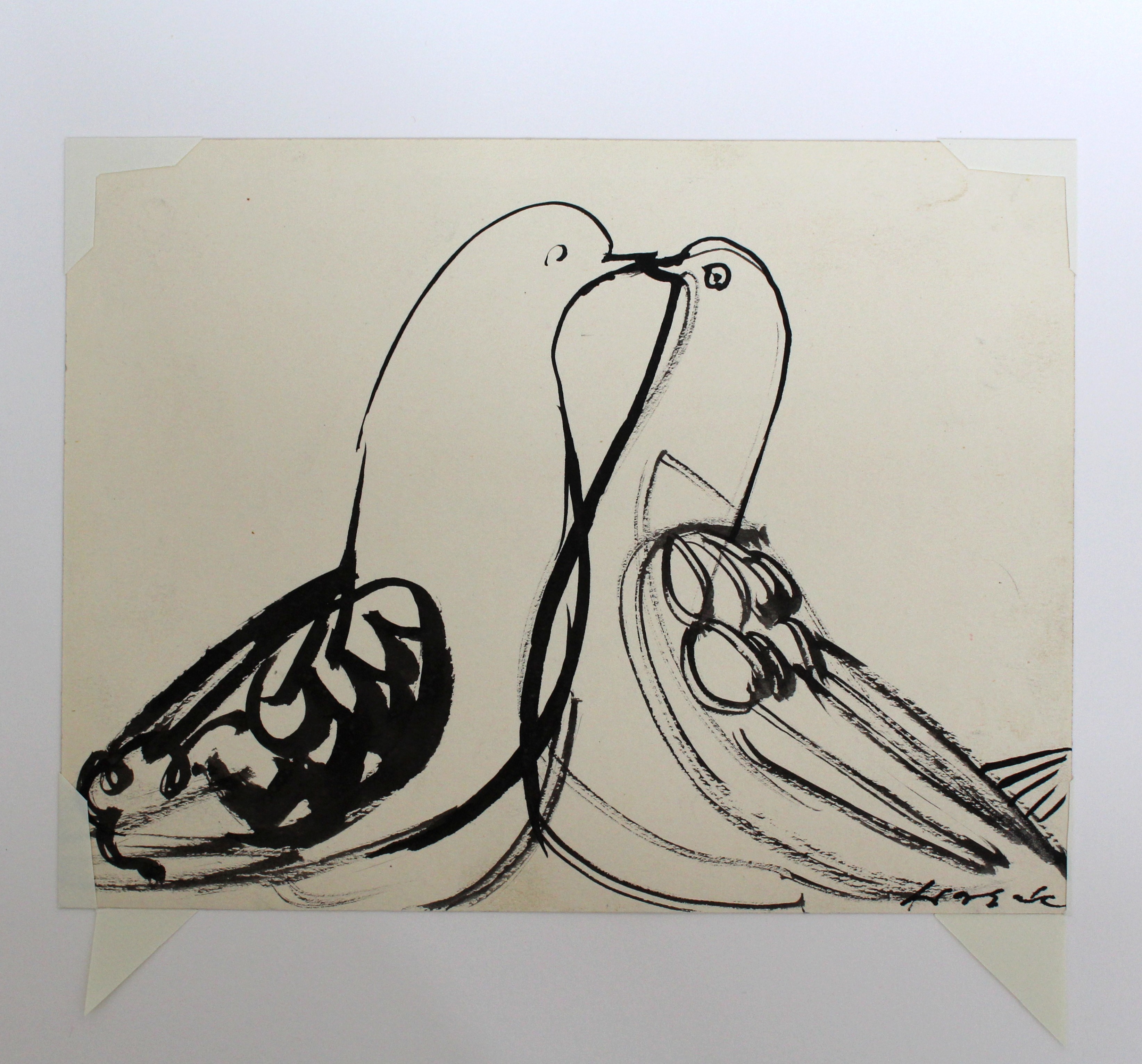 Blatt 13: Schnäbelndes Taubenpaar (Winckelmann-Museum Stendal CC BY-NC-SA)