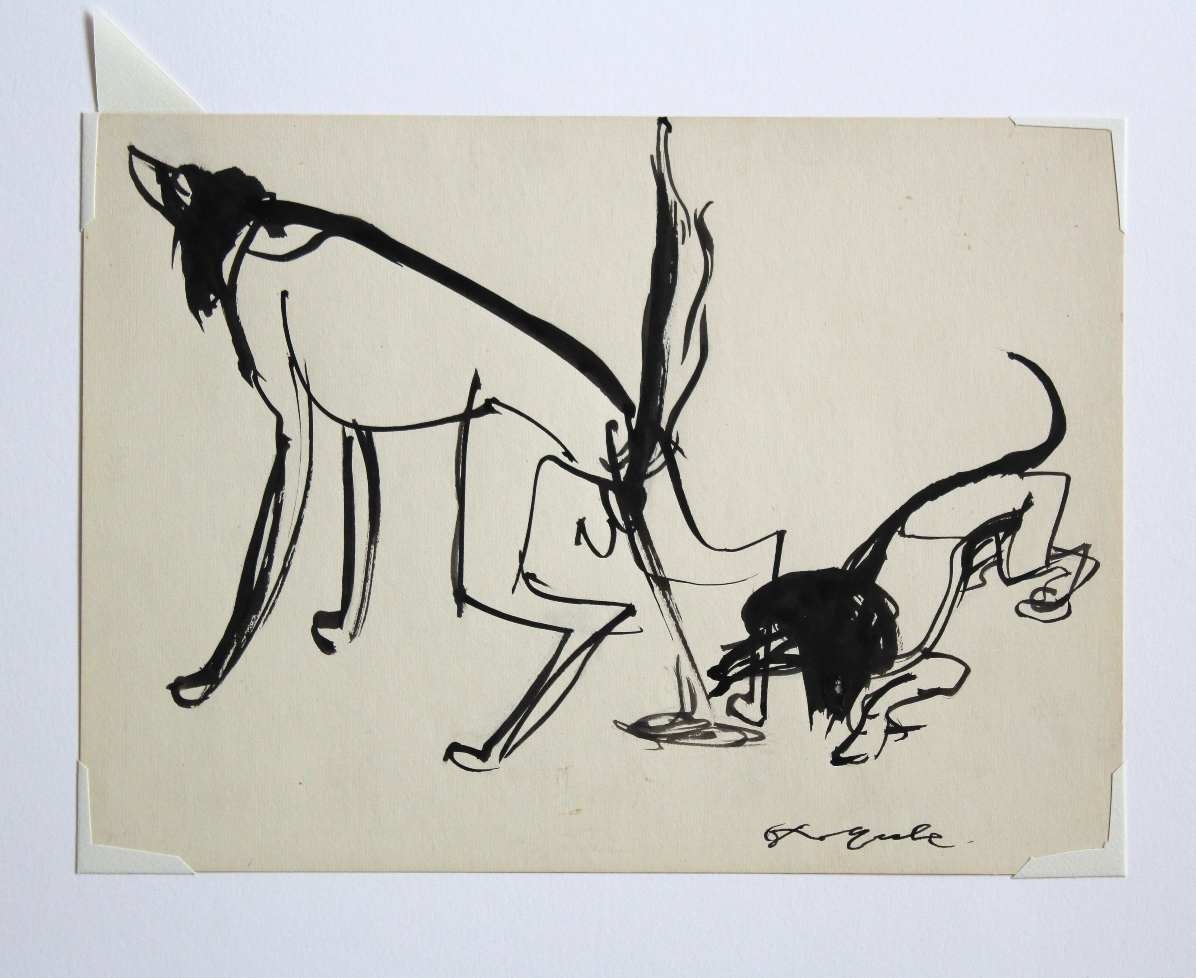 Blatt 6: Afterweisheit (zwei Hunde) (Winckelmann-Museum Stendal CC BY-NC-SA)