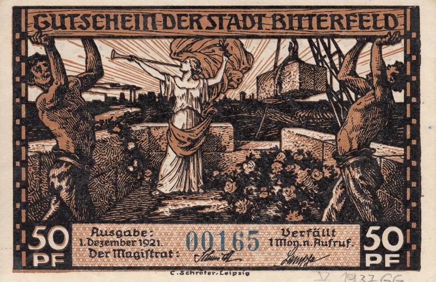 Notgeldschein der Stadt Bitterfeld (Kreismuseum Bitterfeld RR-F)