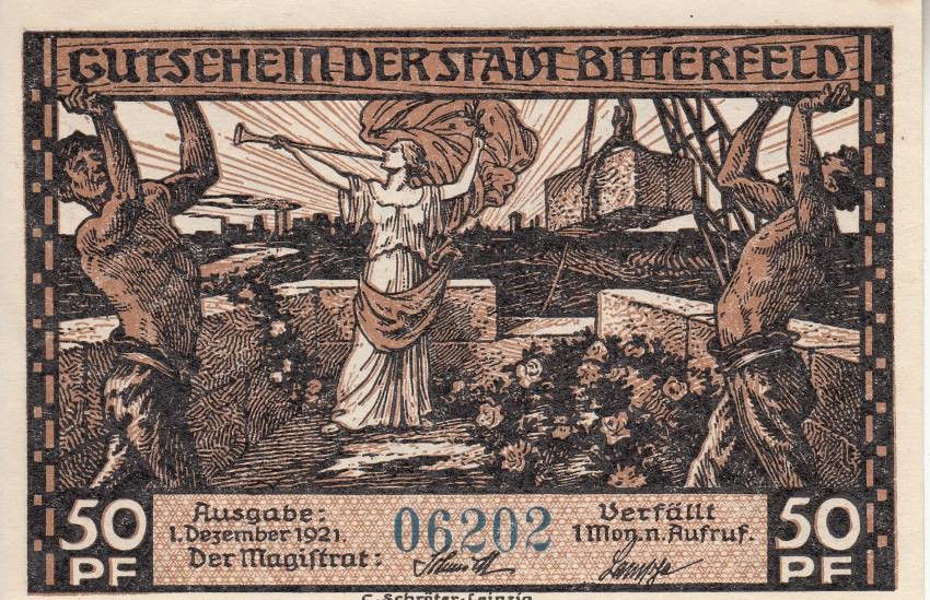 Notgeldschein der Stadt Bitterfeld (Kreismuseum Bitterfeld RR-F)