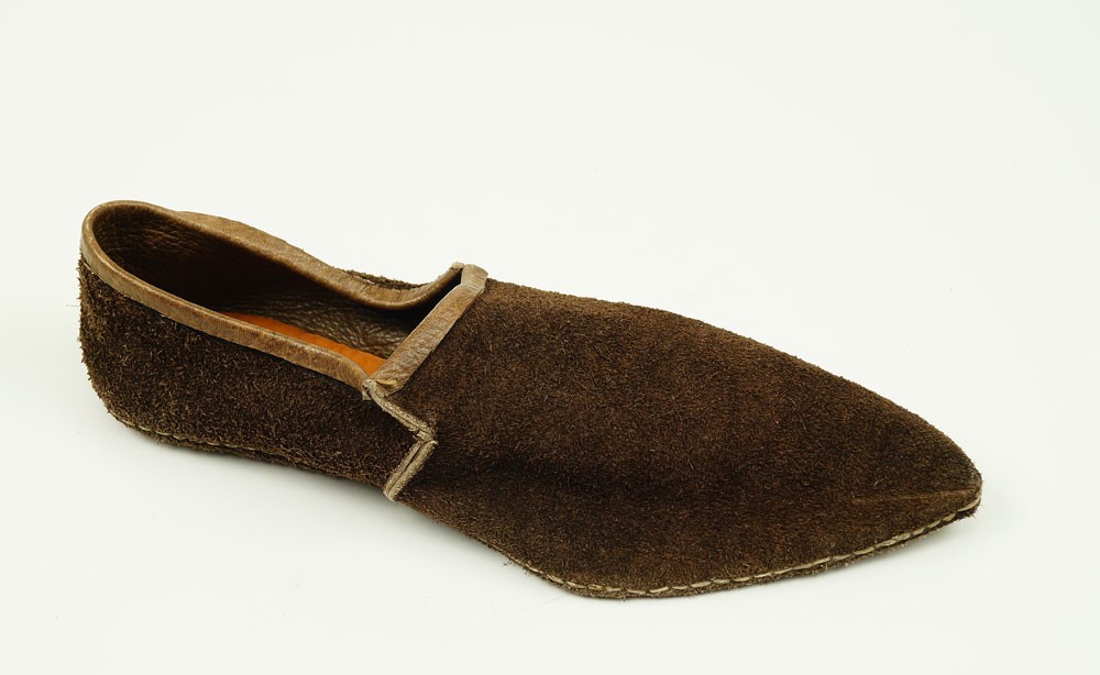 Anschauungsmodell für in Wendetechnik gefertigte Schuhe (linker Schuh) (Museum Weißenfels CC BY-NC-SA)