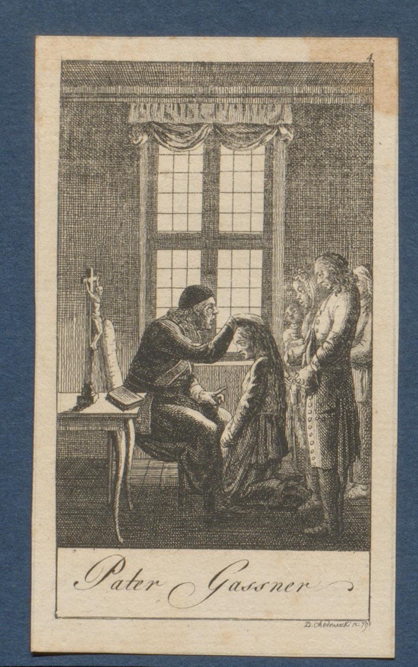 Pater Gassner, Exorzierung eines Mädchens. Zum Taschenbuch für Aufklärer IV. (Gleimhaus CC BY-NC-SA)