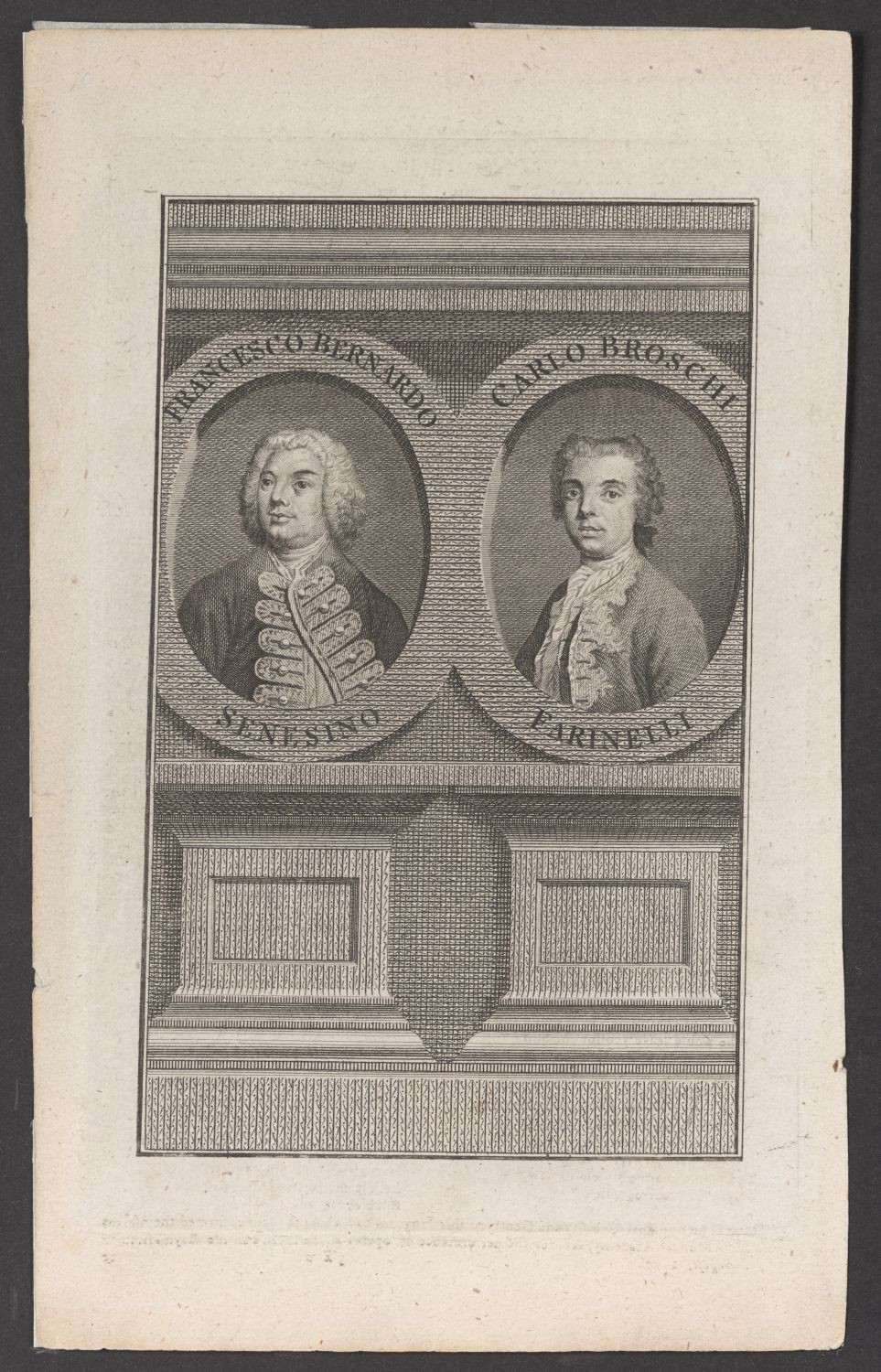 Doppelporträt Francesco Bernardi, genannt Senesino (1680-1750) und Carlo Broschi, genannt Farinelli (1705-1782) (Stiftung Händelhaus, Halle CC BY-NC-SA)