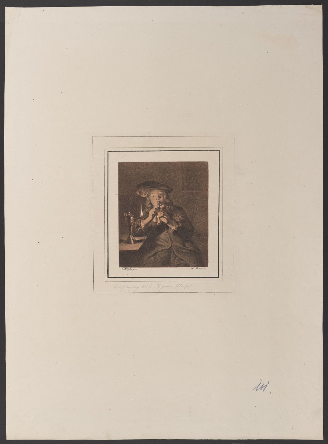 Ein Junge bläst auf seiner Pfeife (Stiftung Händelhaus, Halle CC BY-NC-SA)