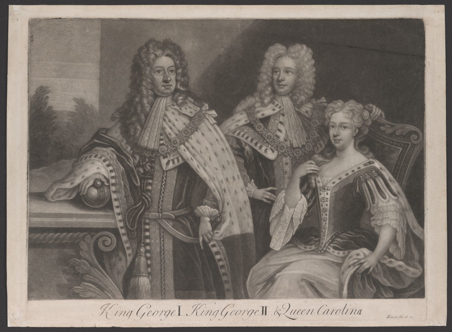 Gruppenporträt Georg I. und Georg II. von England, Königin Caroline (Stiftung Händelhaus, Halle CC BY-NC-SA)