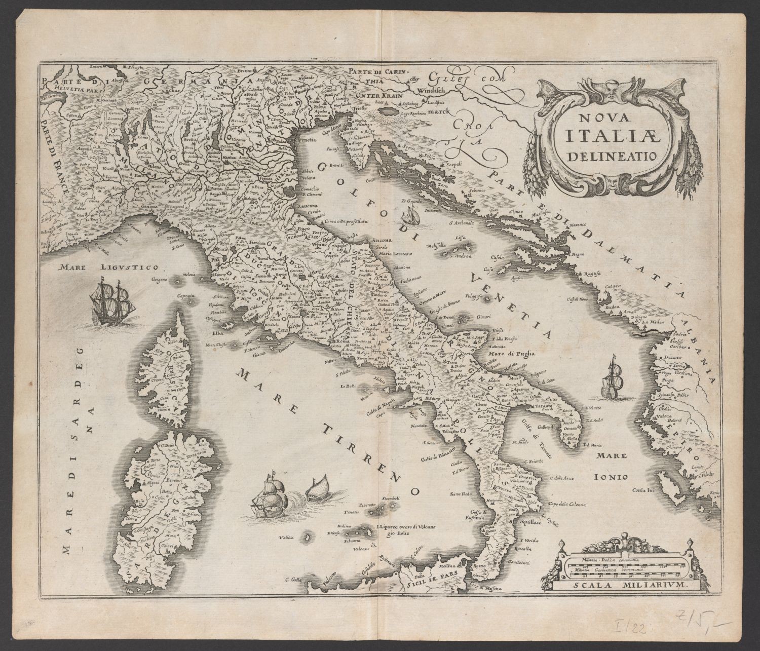 Italien, Landkarte (Stiftung Händelhaus, Halle CC BY-NC-SA)