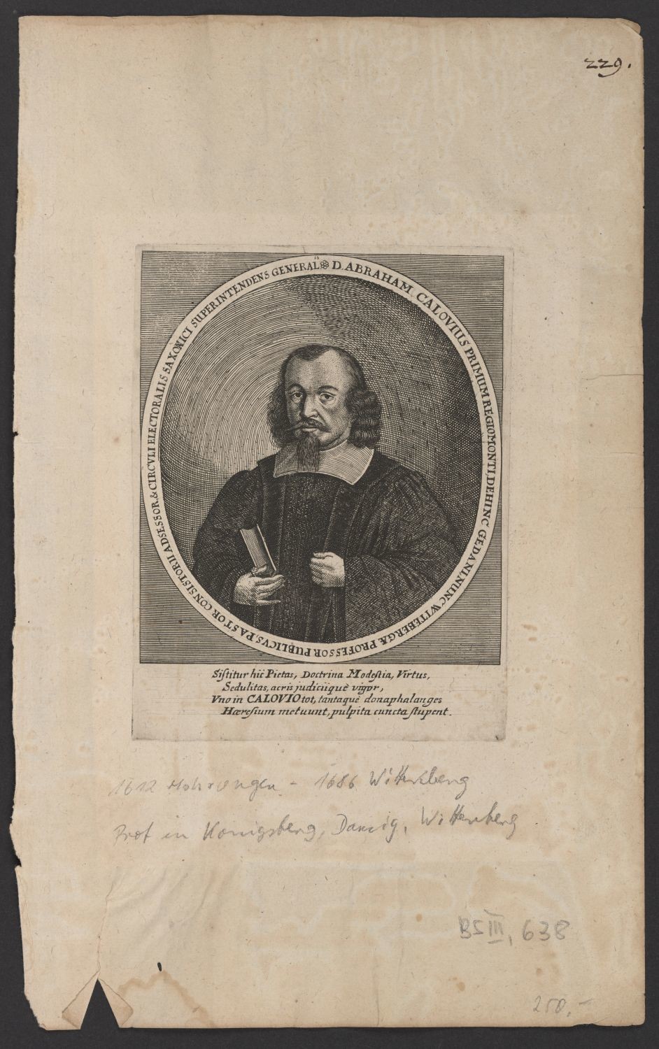 Porträt Abraham Calov (1612-1686) (Stiftung Händelhaus, Halle CC BY-NC-SA)