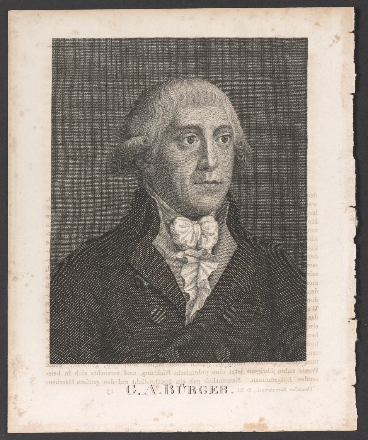 Porträt Gottfried August Bürger (1747-1794) :: Stiftung Händel-Haus Halle  :: museum-digital:sachsen-anhalt