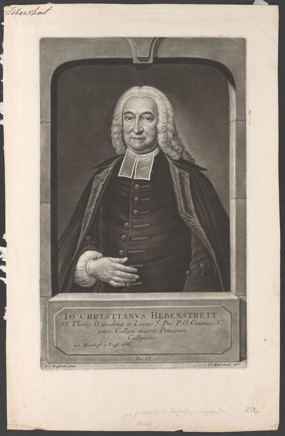 Porträt Johann Christian Hebenstreit (1686-1756) (Stiftung Händelhaus, Halle CC BY-NC-SA)