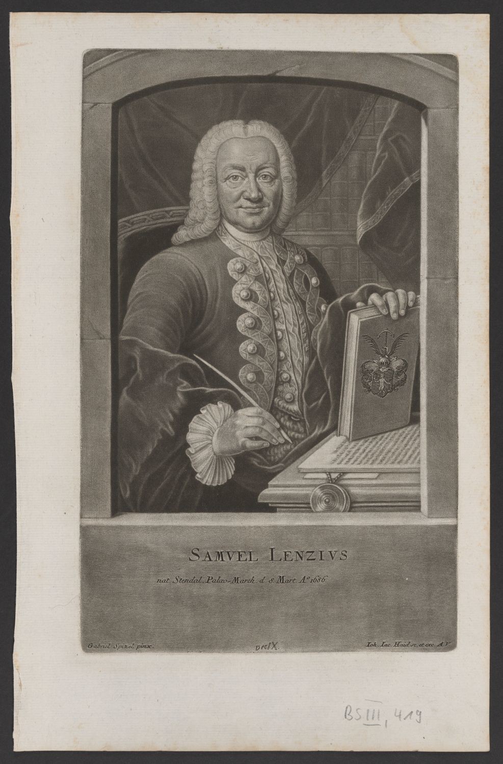 Porträt Samuel Lenz (1686-1776) (Stiftung Händelhaus, Halle CC BY-NC-SA)