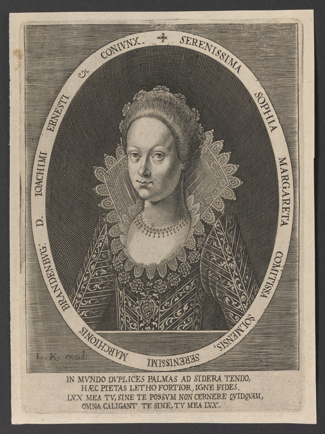 Porträt Sophia Margaretha, Markgräfin von Brandeburg-Ansbach, geb. Gräfin zu Solms-Laubach (1594-1651) (Stiftung Händelhaus, Halle CC BY-NC-SA)