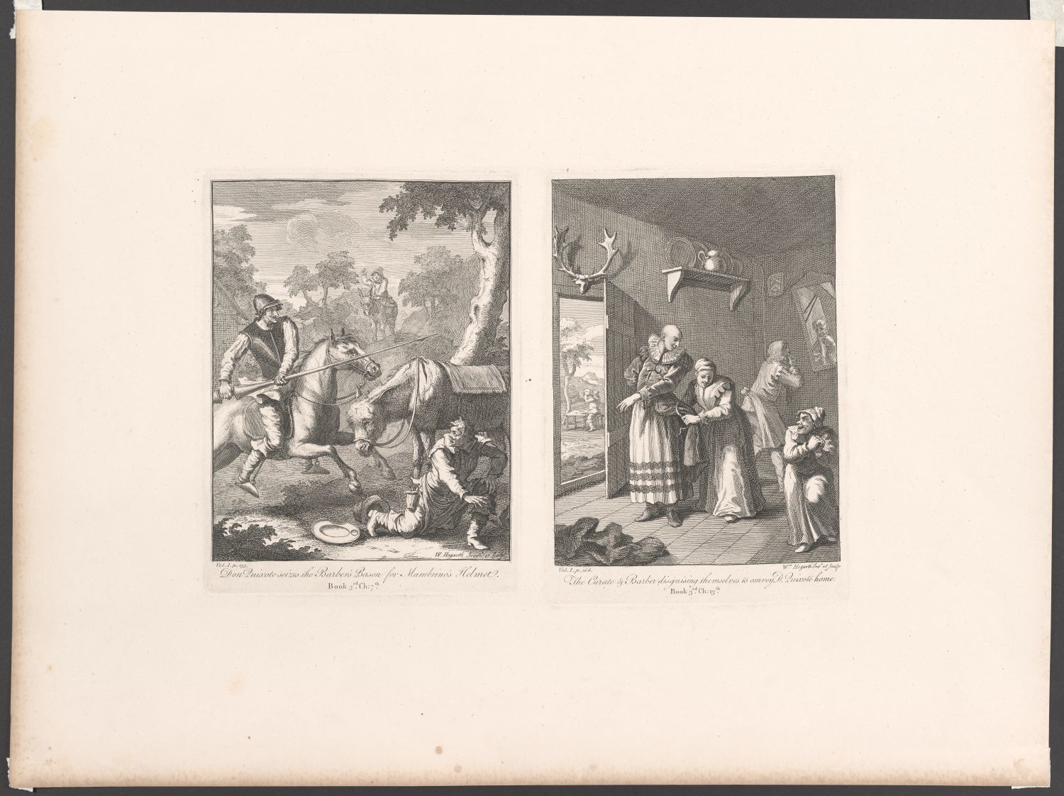 Six Illustrations for Cervantes' Don Quixote, zwei Kupferstiche (Stiftung Händelhaus, Halle CC BY-NC-SA)