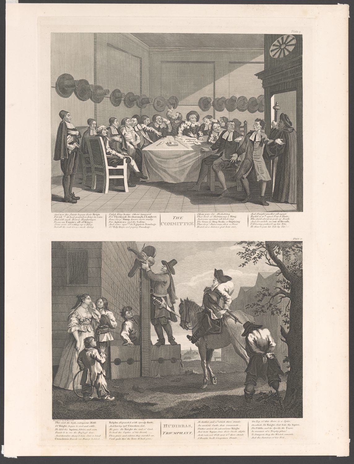 Twelve Large Illustrations for Samuel Butler's Hudibras, Plate 9 & Plate 10 (Stiftung Händelhaus, Halle CC BY-NC-SA)