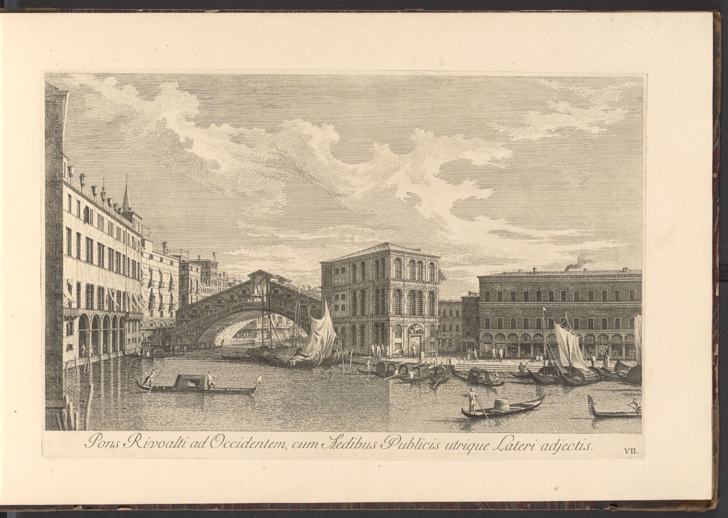 Venedig, VII. Pons Rivoalti ad Occidentem, cum Aedibus Publicis utrique Lateri adjectis. (Stiftung Händelhaus, Halle CC BY-NC-SA)