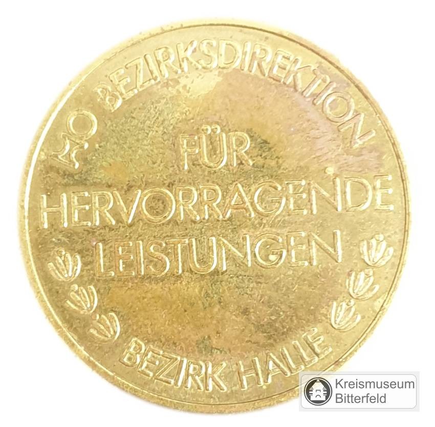 Medaille 30 Jahre HO Bezirksdirektion Halle (Kreismuseum Bitterfeld RR-F)