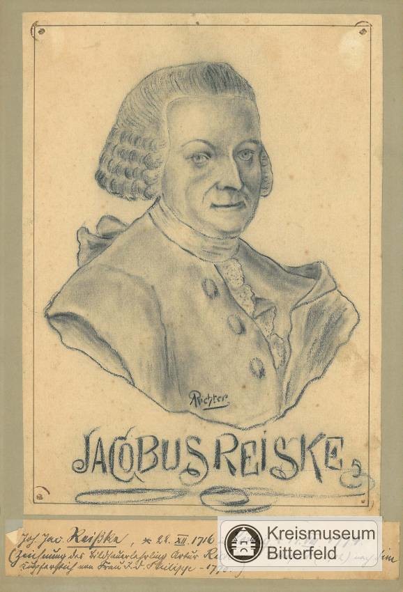 Zeichnung Johann Jacob Reiske (Kreismuseum Bitterfeld RR-F)