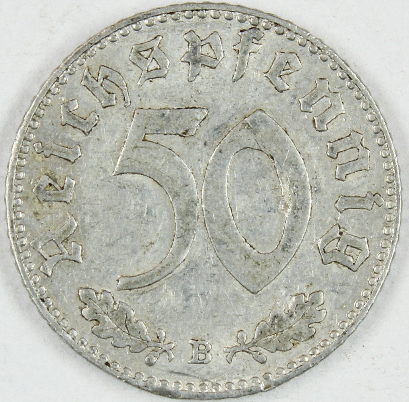 50 Reichspfennig, 1943, Deutsches Reich (2x) (Museum Wolmirstedt RR-F)