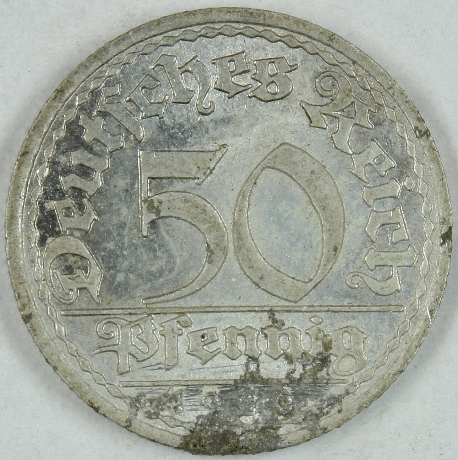 50 Pfennig, 1920, Deutsches Reich (2x) (Museum Wolmirstedt RR-F)