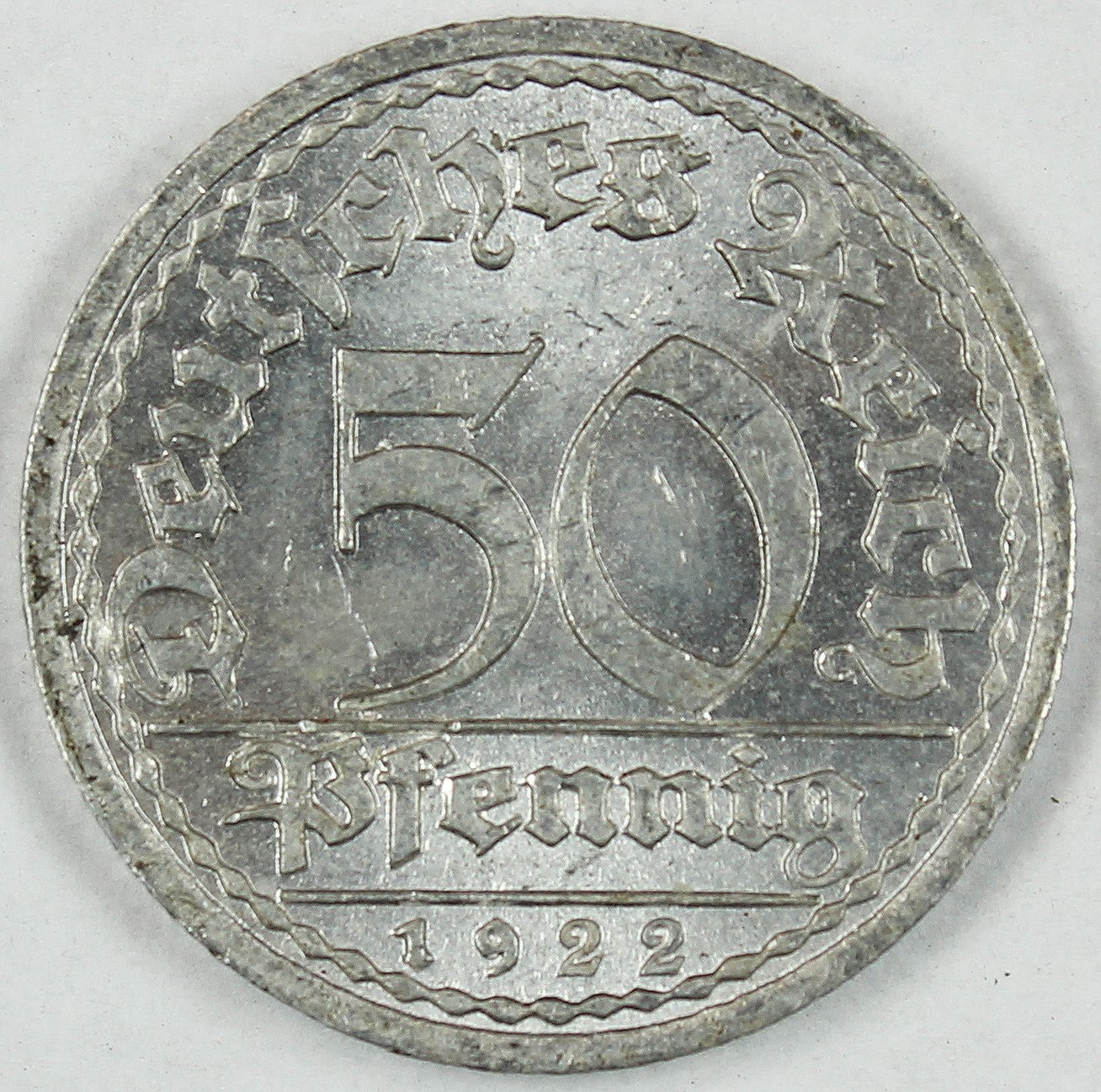 50 Pfennig, 1922, Deutsches Reich (27x) (Museum Wolmirstedt RR-F)